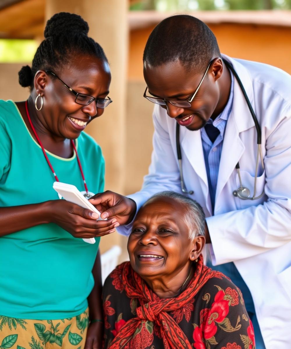 Doctor helping a patient in Ghana